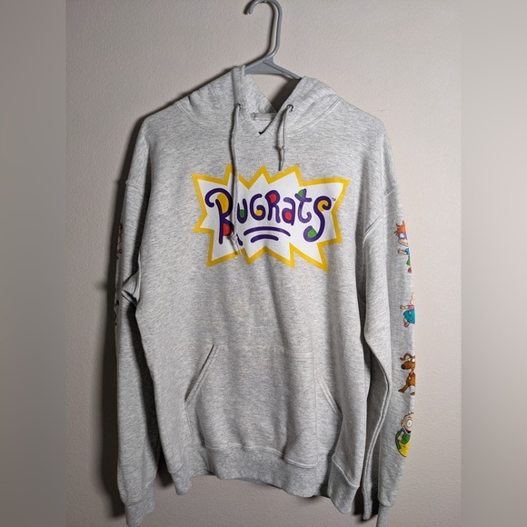 Nickelodeon Rugrats Hoodie Sweatshirt Gray unisex graphic size medium - Picture 1 of 5